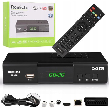Outlet Dekoder Satelitarny HD Tuner DVB-S2 PVR Nagrywanie HDMI USB LAN