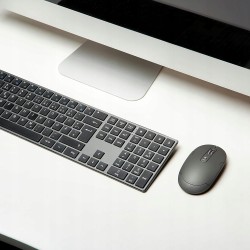 Outlet AMAZON BASICS Zestaw Bezprzewodowy Myszka + Klawiatura QWERTZ Szary