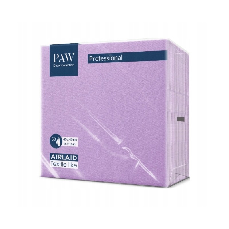 Outlet Serwetki Flizelinowe PAW 40x40 FIOLETOWE JASNE WRZOSOWE 50SZT