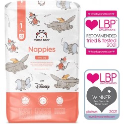 Pieluszki Mama Bear 1 Rozmiar 1 48 szt. 2-5kg chłonne certyfikowane FSC