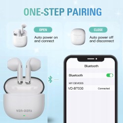 Outlet Ample Bezprzewodowe słuchawki douszne Bluetooth 5.2 - biały