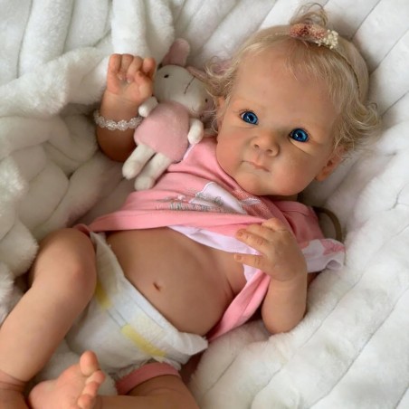 Outlet Lalka Reborn 45 cm Silikonowa Realistyczna Dziewczynka Anatomiczna