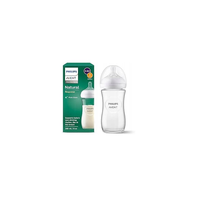 Philips Avent Natural szklana butelka do karmienia 240 ml Medium 3 3-6m