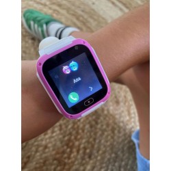 USZKODZONY Smartwatch dla dziecka Cefa Toys 2G LBS SIM SOS biały/różowy