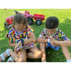 USZKODZONY Smartwatch dla dziecka Cefa Toys 2G LBS SIM SOS biały/różowy