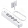 Outlet Listwa zasilająca 4 gniazda 4 USB A/C z przełącznikiem 3680W 1.8m