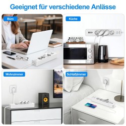 Outlet Listwa zasilająca 4 gniazda 4 USB A/C z przełącznikiem 3680W 1.8m