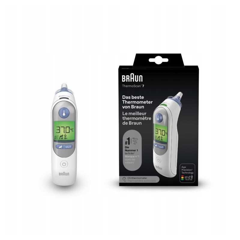 Outlet Braun IRT6520WE ThermoScan 7 Termometr Douszny + 19 kapturków