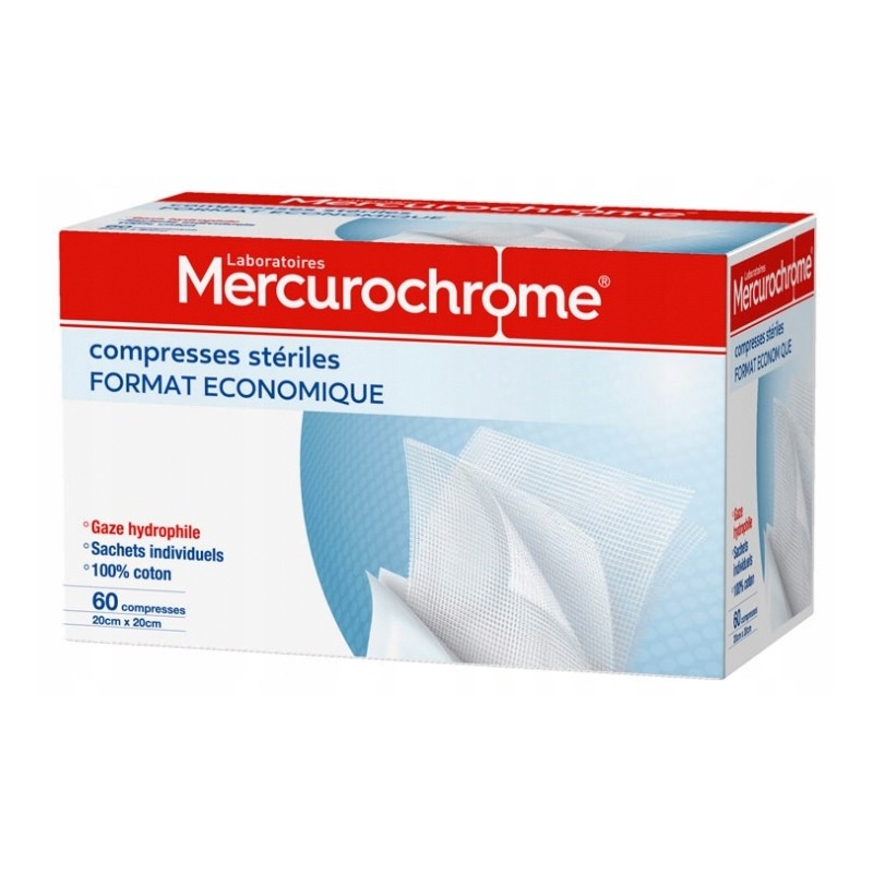 MERCUROCHROME - sterylnych kompresów bawełnianych 60 szt