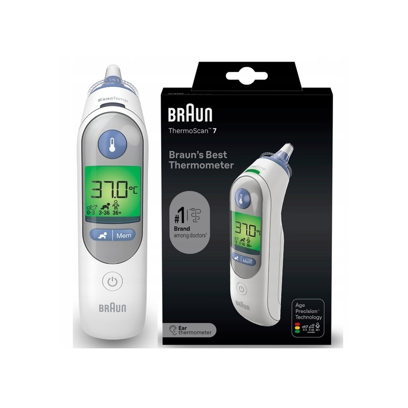 Outlet Termometr douszny Braun ThermoScan 7 IRT6520 Age Precision 21 Biały