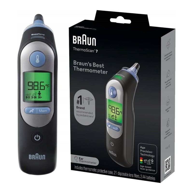 Outlet Termometr Douszny Elektroniczny Braun ThermoScan 7 IRT6520WE Czarny