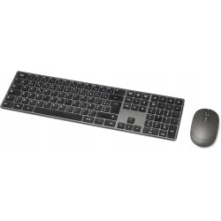 Outlet Zestaw klawiatura i myszka z adpaterem Amazon Basics AZERTY