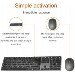 Outlet Zestaw klawiatura i myszka z adpaterem Amazon Basics AZERTY