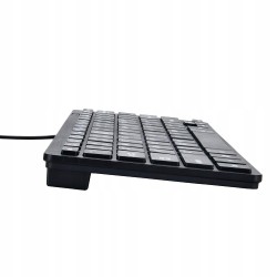 Outlet Ergonomiczna Przewodowa Mini Klawiatura QWERTZ Bez Num Pad Czarna