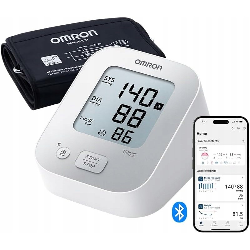 Outlet Omron X2+ Connect Ciśnieniomierz Elektroniczny Naramienny BT 22-42