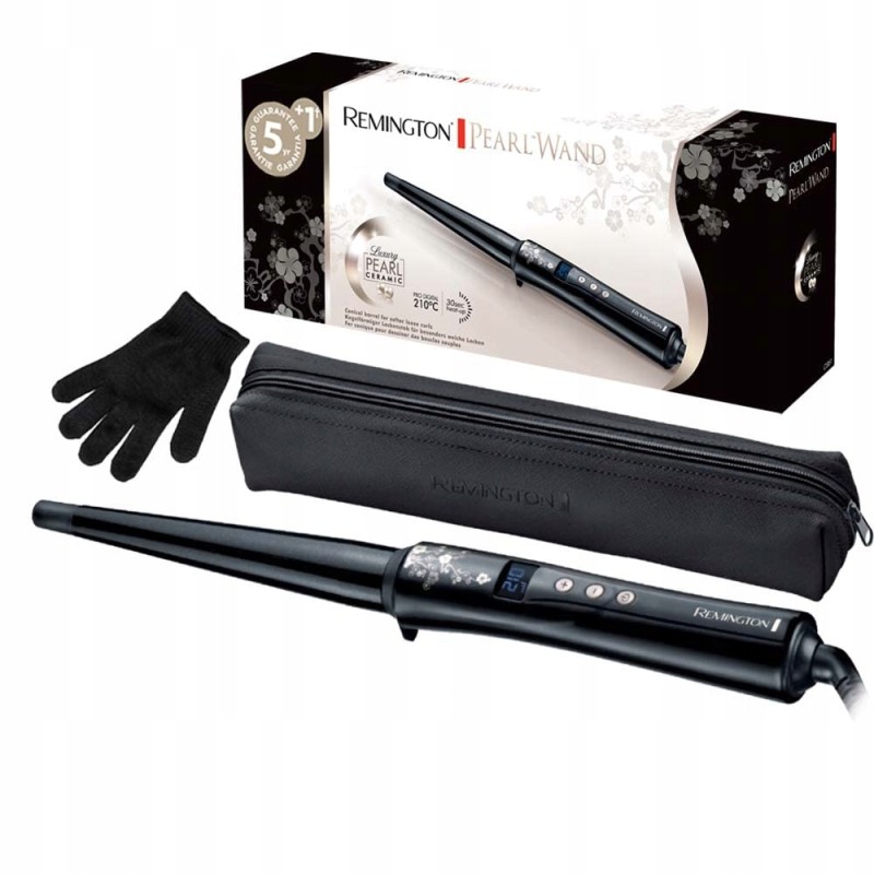 Outlet Lokówka Remington Pearl Wand CI951 Pearl LCD 210°C Etui Rękawica