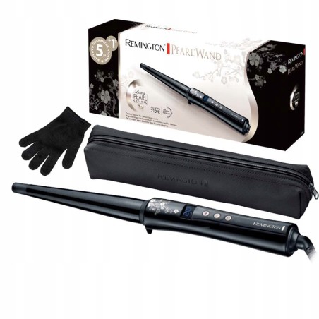 Outlet Lokówka Remington Pearl Wand CI951 Pearl LCD 210°C Etui Rękawica