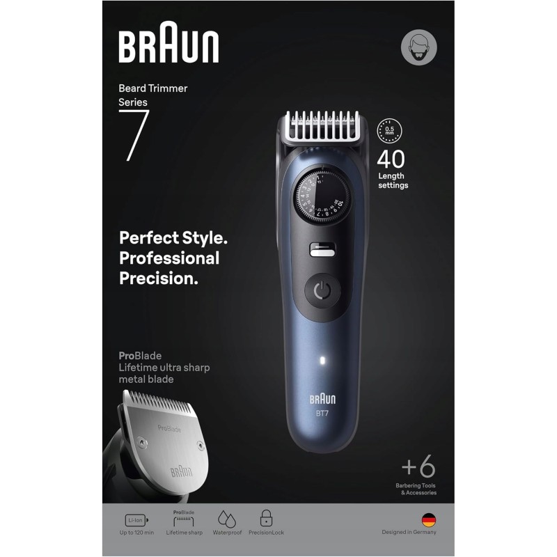 Outlet Braun Series 7 Trymer do brody BT7520 wodoodporny z akcesoriami
