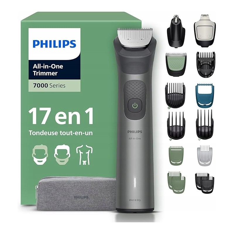 Outlet Trymer Philips All-in-One Trimmer 7000 Series 17 elementów Srebrna