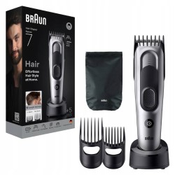 Outlet Maszynka do strzyżenia Braun Series 7 HC7590 + 5 Nasadek Srebrna
