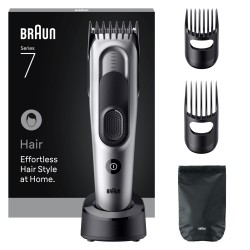 Outlet Maszynka do strzyżenia Braun Series 7 HC7590 + 5 Nasadek Srebrna