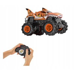 Outlet Hot Wheels Monster Trucks Tiger Shark 1:24 auto zdalnie pomarańczowy