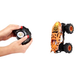 Outlet Hot Wheels Monster Trucks Tiger Shark 1:24 auto zdalnie pomarańczowy