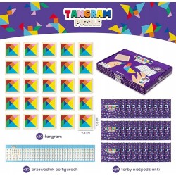 Outlet Drewniane Puzzle Tangram Dla Dzieci zestaw upominkowy na urodziny