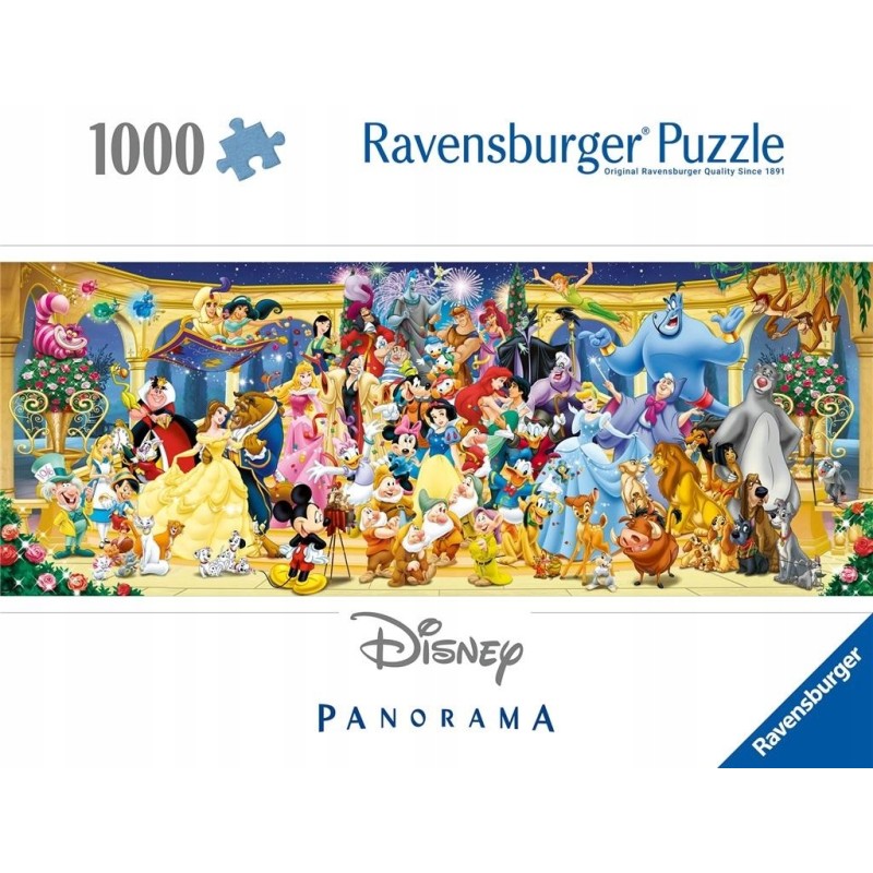 Outlet Puzzle 1000 elementów Panorama Postacie Disney 70 x 50 cm wiek 14lat