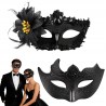 Outlet Huanmin maski weneckie dla par 2 sztuki czarne na bal i Halloween