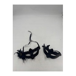 Outlet Huanmin maski weneckie dla par 2 sztuki czarne na bal i Halloween
