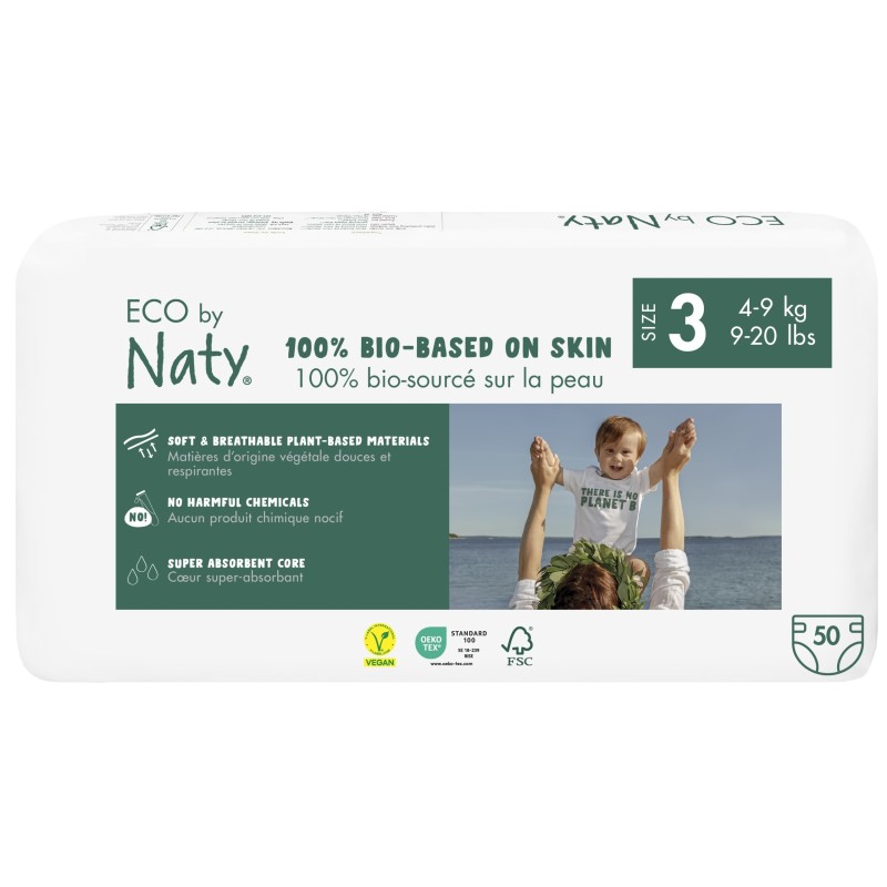 Pieluszki pampersy Eco by Naty EKO Rozmiar 3 50 szt. 0% plastiku