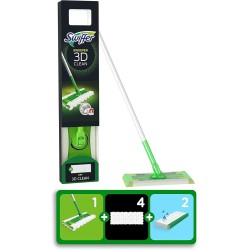 Swiffer 3D Pakiet startowy mop płaski + wkłady 4 suche 2 mokre