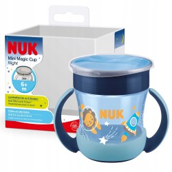 KUBEK NIEKAPEK NUK MINI MAGIC CUP NIGHT 6M+ 160 ML niebieski z pokrywką