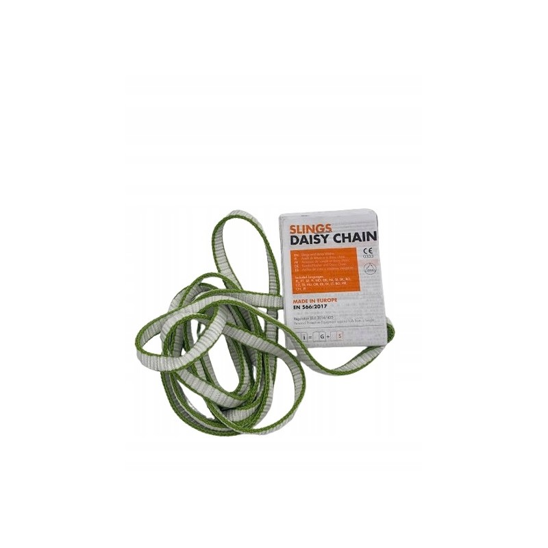 Outlet Pętla wspinaczkowa Daisy Chain 115 cm 22 kN EN566 UIAA biało-zielona