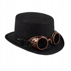 Outlet Kapelusz i okulary dla dorosłych Steampunk na impreze Czarny