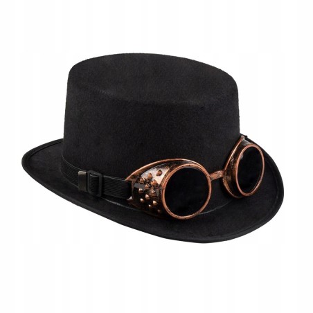 Outlet Kapelusz i okulary dla dorosłych Steampunk na impreze Czarny