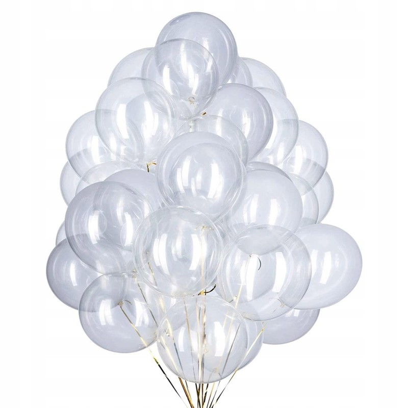 Outlet Przezroczyste balony lateksowe 30cm 100 szt. na przyjęcia imprezę