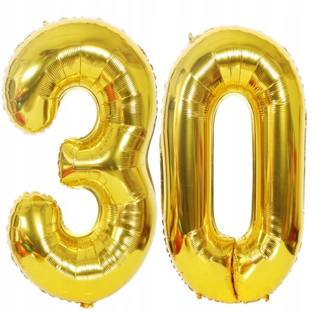 Outlet Złote balony Helium 100 cm na 30. urodziny 2 szt dekoracje imprezowe