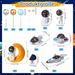 Outlet Dekoracja na tort astronauta w kosmosie, zestaw 14 el. na urodziny