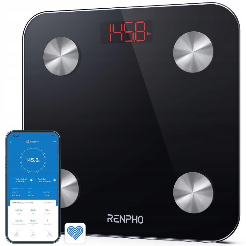 Outlet RENPHO inteligentna waga łazienkowa Bluetooth analiza ciała 180kg