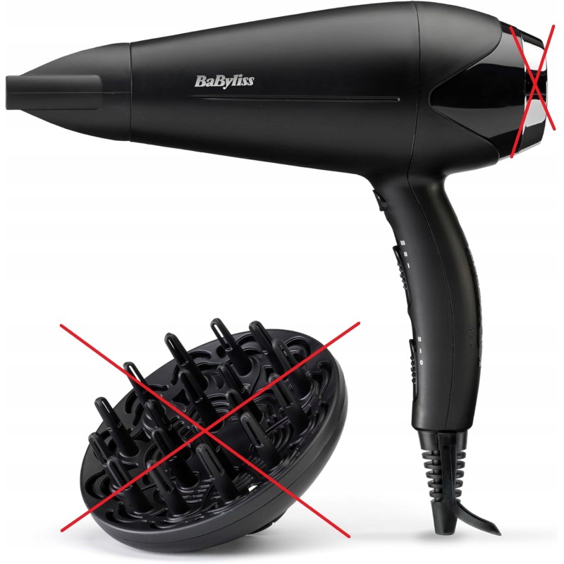 Outlet Suszarka do włosów BaByliss Turbo Smooth 2200W zimny nawiew Czarny