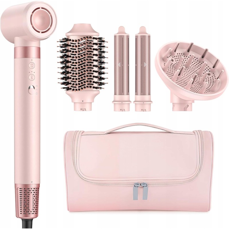 Outlet MESCOMB HL-3030C Suszarka do włosów Airstyler 5 w 1 z jonami Różowy