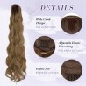 FESHFEN 75cm Syntetyczny Kucyk Jasnobrązowy z Kordelkiem Mix Blond