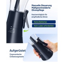 Outlet Irygator do uszu KAUGIC 2 w 1 ergonomiczny czarny do czyszczenia