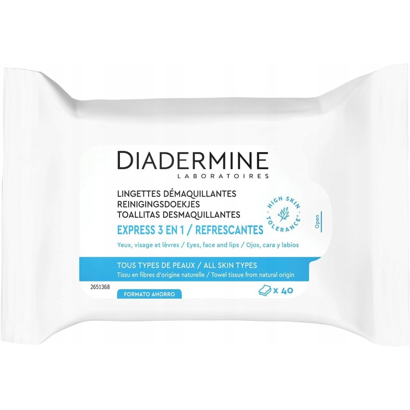 Diadermine Express Fresh 3-In-1 Chusteczki oczyszczające 40szt