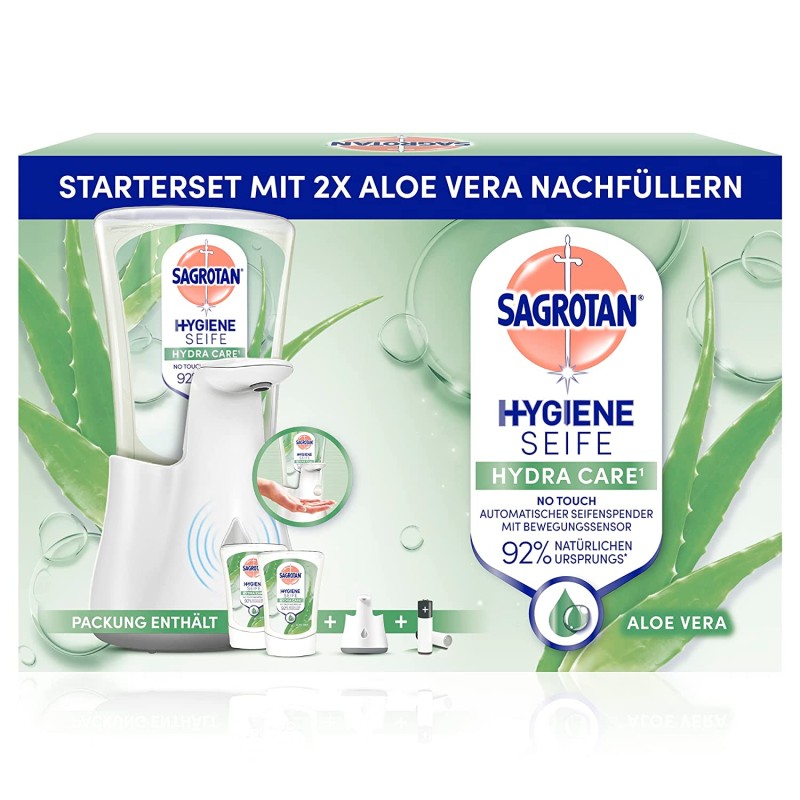 Outlet Bezdotykowe dozownik do mydła naścienny Sagrotan 2x250 ml biały