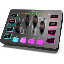 Outlet FIFINE Mikser audio RGB PC do Gamingu Streamingu Podcasty Czarny