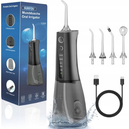 SURFOU YXY-801-1 irygator bezprzewodowy 300 ml 5 trybów 4 końcówki USB-C