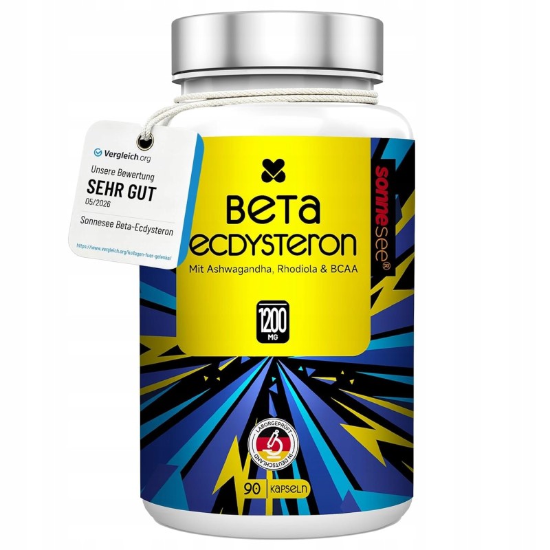Beta-Ekdysteron 1200 mg z Ashwagandhą i Rhodiolą - 90 kapsułek
